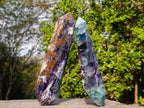 Polished Double Terminated Watermelon Fluorite Crystals x 2 From Uis, Namibia - Toprock Gemstones and Minerals 