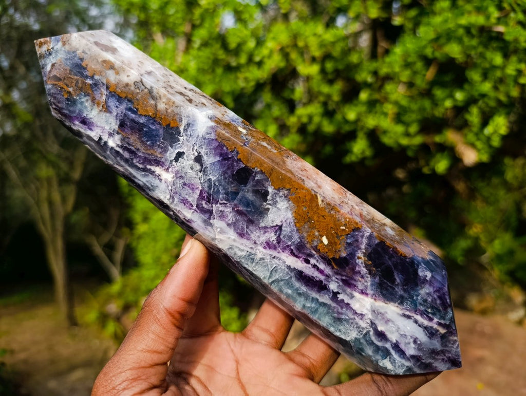 Polished Double Terminated Watermelon Fluorite Crystals x 2 From Uis, Namibia - Toprock Gemstones and Minerals 