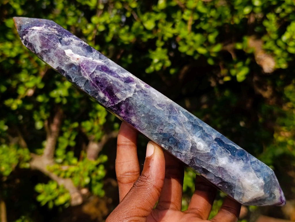 Polished Double Terminated Watermelon Fluorite Crystals x 2 From Uis, Namibia - Toprock Gemstones and Minerals 