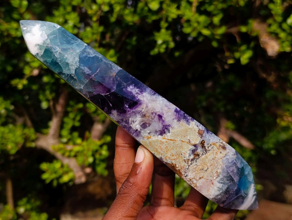 Polished Double Terminated Watermelon Fluorite Crystals x 2 From Uis, Namibia - Toprock Gemstones and Minerals 