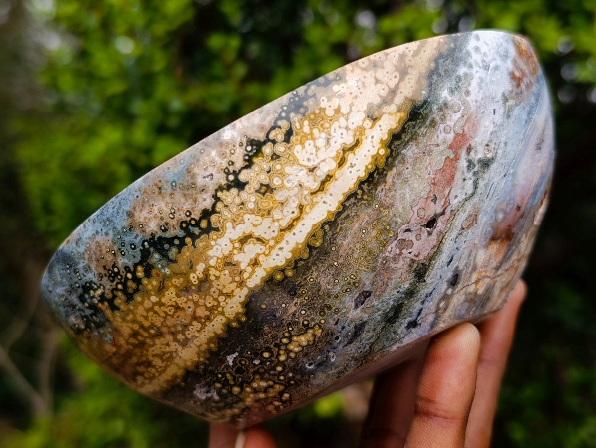 Polished Ocean Jasper Bowls x 2 From Northwest Coast, Madagascar - Toprock Gemstones and Minerals 