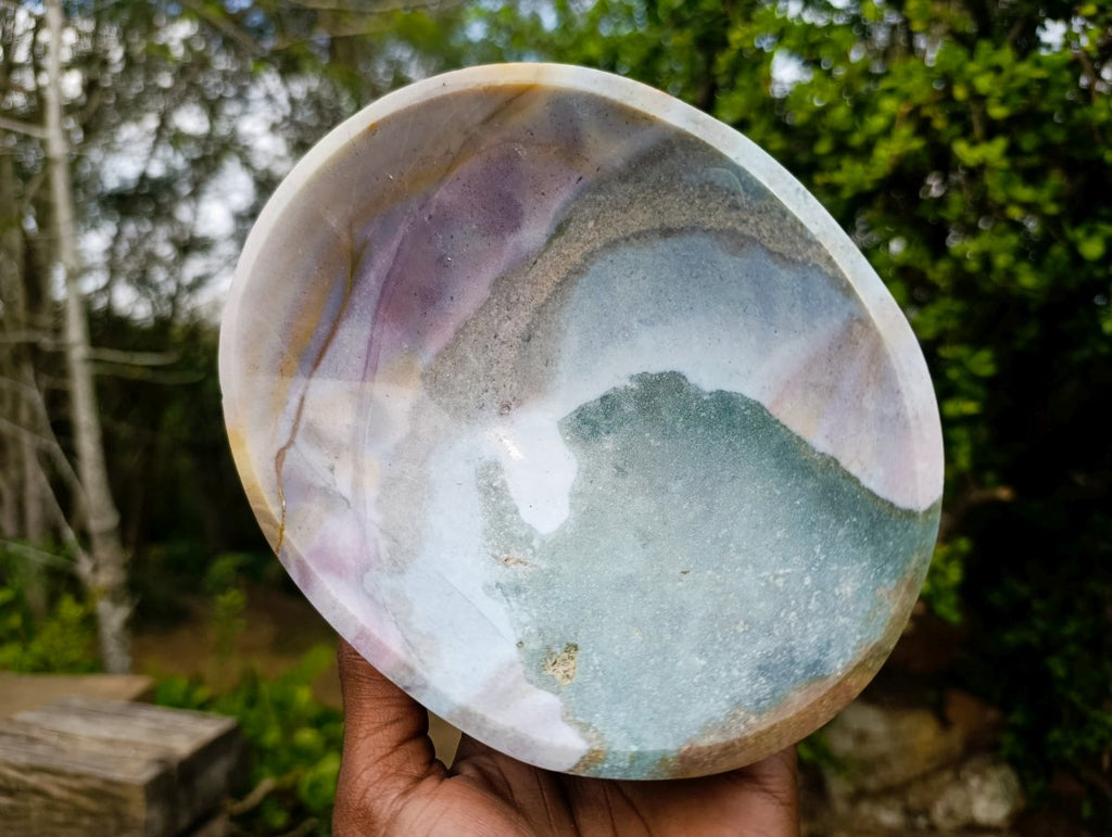 Polished Ocean Jasper Bowls x 2 From Northwest Coast, Madagascar - Toprock Gemstones and Minerals 