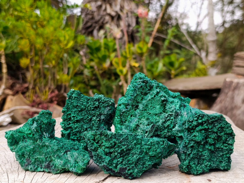 Natural Silky Malachite Specimens x 5 From Kasompe, Congo - Toprock Gemstones and Minerals 