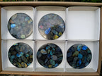Polished Labradorite Coasters x 5 From Madagascar - Toprock Gemstones and Minerals 