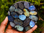 Polished Labradorite Coasters x 5 From Madagascar - Toprock Gemstones and Minerals 