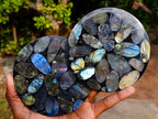Polished Labradorite Coasters x 5 From Madagascar - Toprock Gemstones and Minerals 