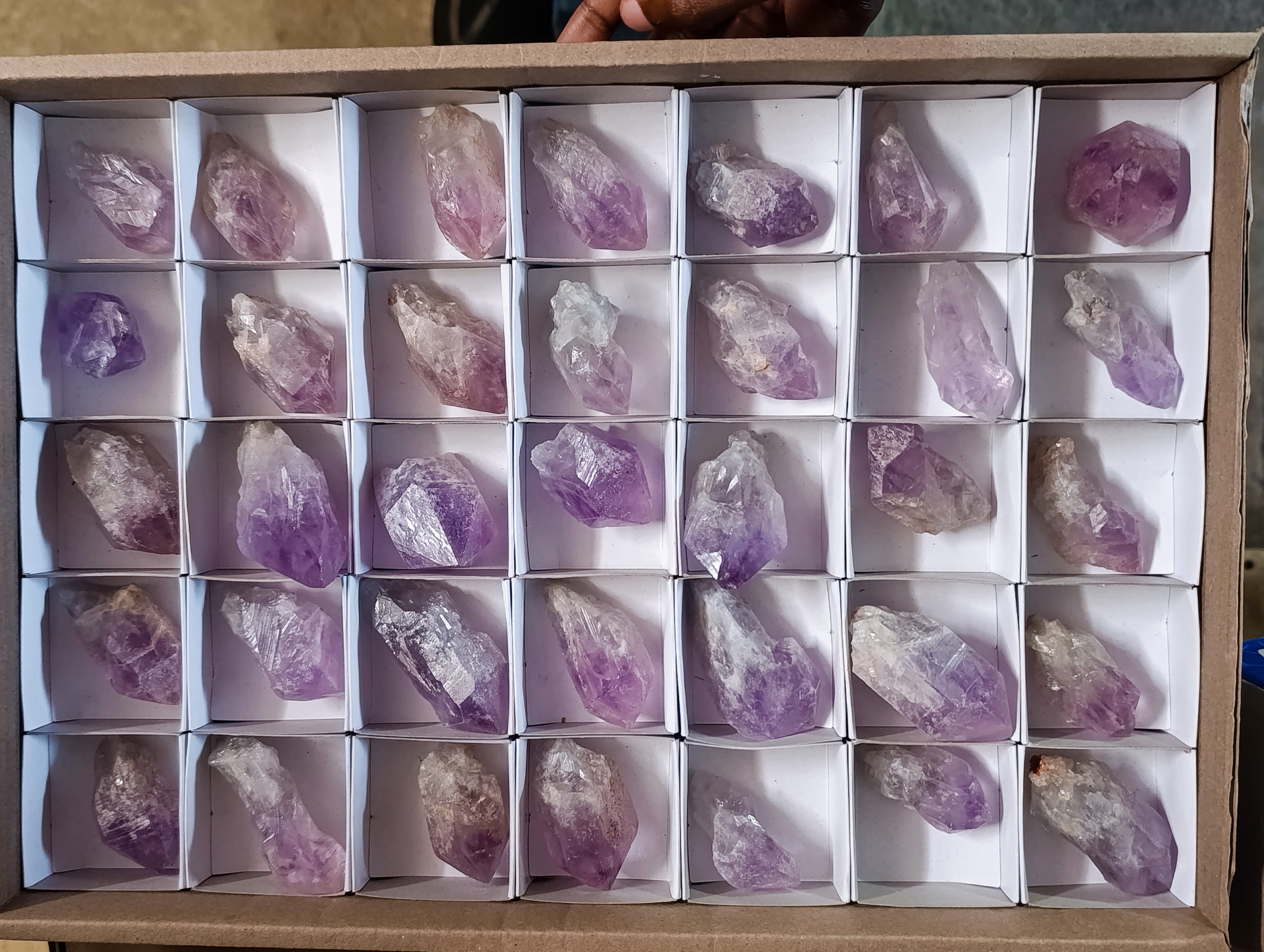Natural Jacaranda Amethyst Single Crystals x 35 From Mumbwa, Zambia - Toprock Gemstones and Minerals 