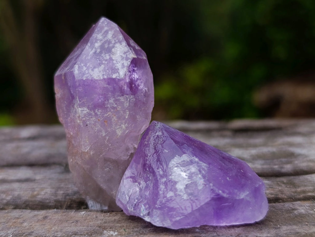 Natural Jacaranda Amethyst Single Crystals x 35 From Mumbwa, Zambia - Toprock Gemstones and Minerals 