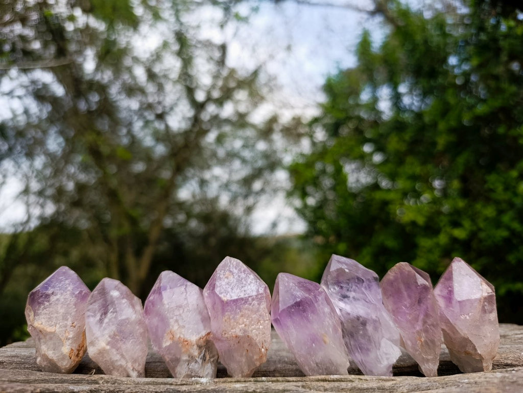 Natural Jacaranda Amethyst Single Crystals x 35 From Mumbwa, Zambia - Toprock Gemstones and Minerals 