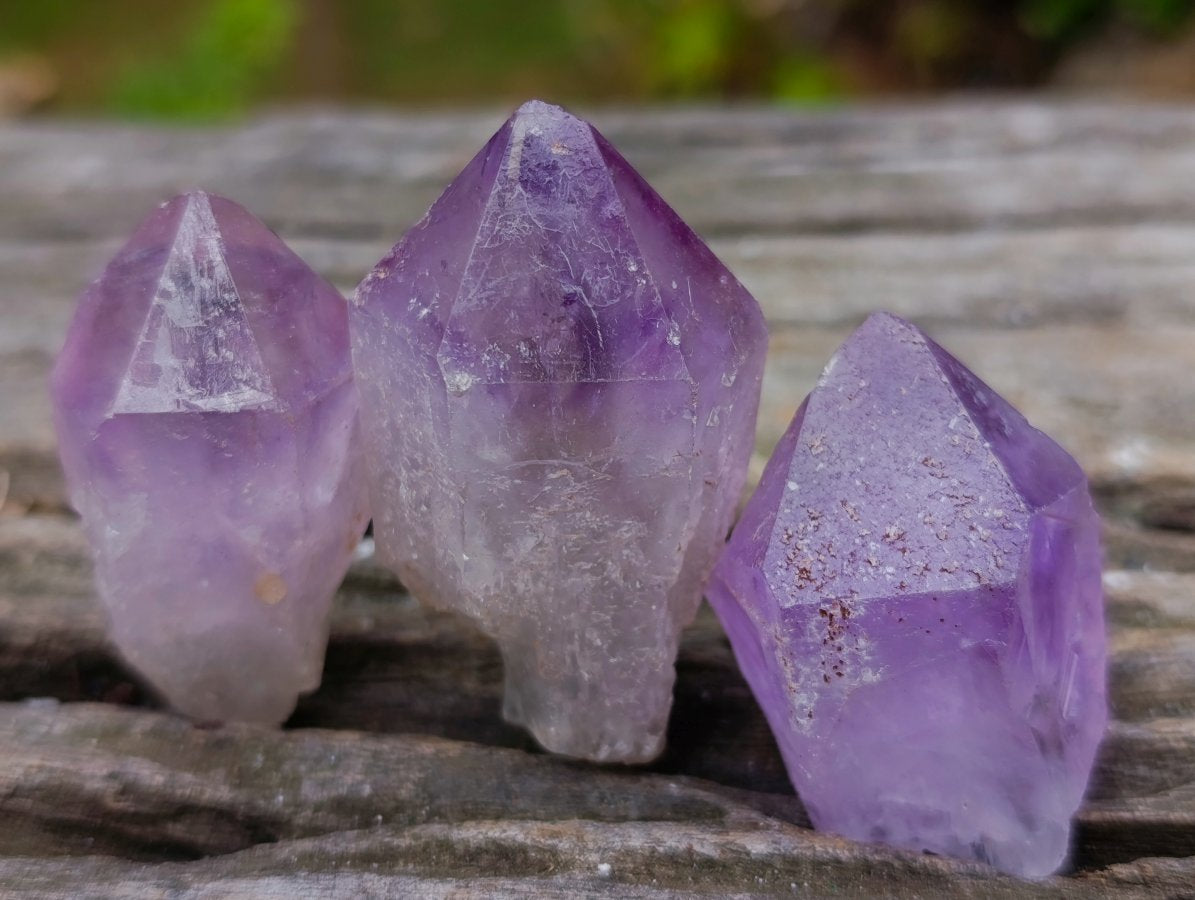 Natural Jacaranda Amethyst Single Crystals x 35 From Mumbwa, Zambia - Toprock Gemstones and Minerals 