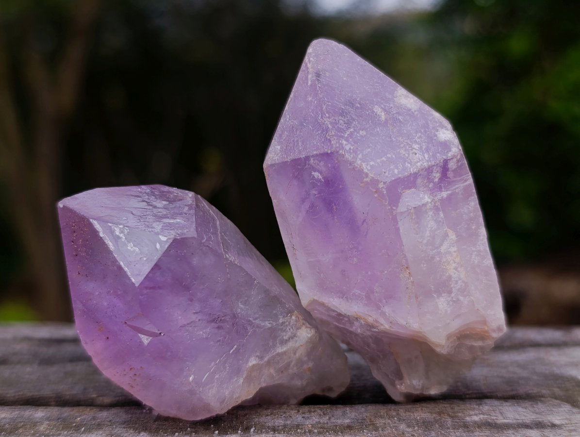 Natural Jacaranda Amethyst Single Crystals x 35 From Mumbwa, Zambia - Toprock Gemstones and Minerals 