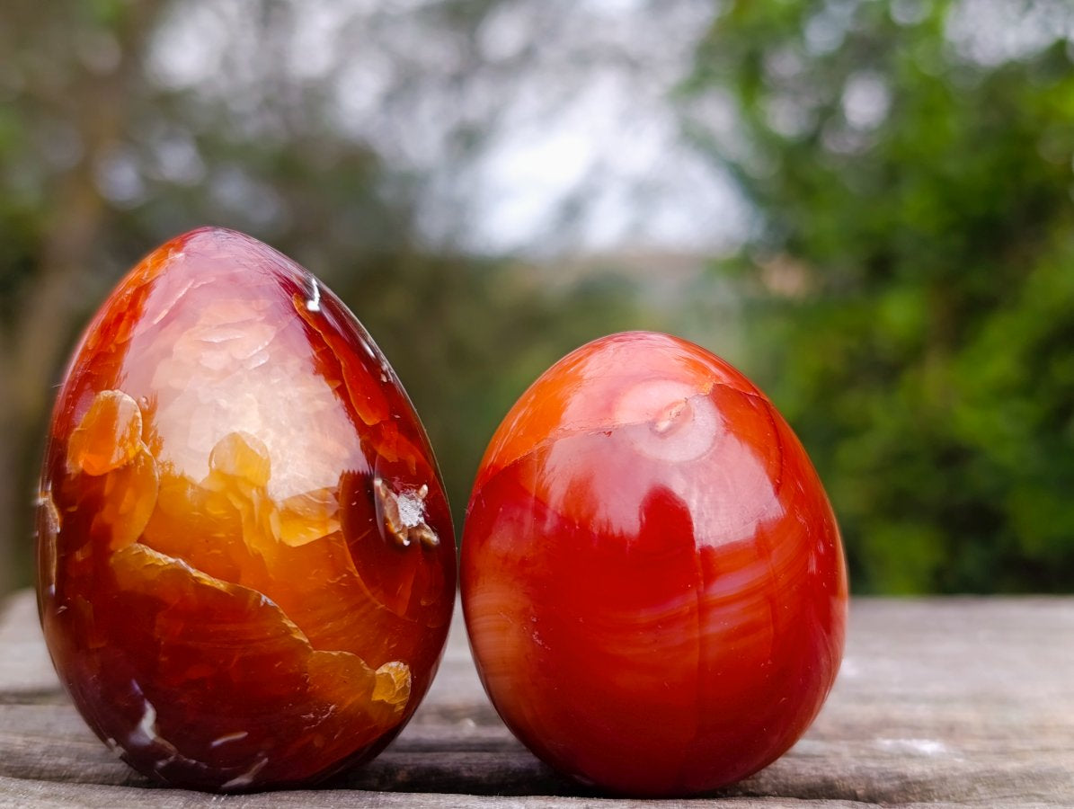 Polished Carnelian Agate Gemstone Eggs x 24 From Madagascar - Toprock Gemstones and Minerals 
