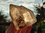 Polished Clear and Smokey Window Quartz Display Crystals x 2 From Akansobe, Madagascar - Toprock Gemstones and Minerals 