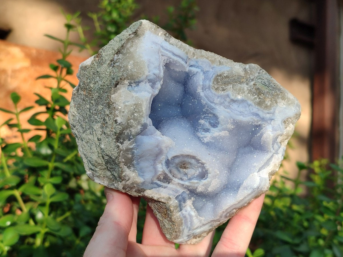 Natural Blue Lace Agate Geodes x 6 From Nsanje, Malawi - Toprock Gemstones and Minerals 