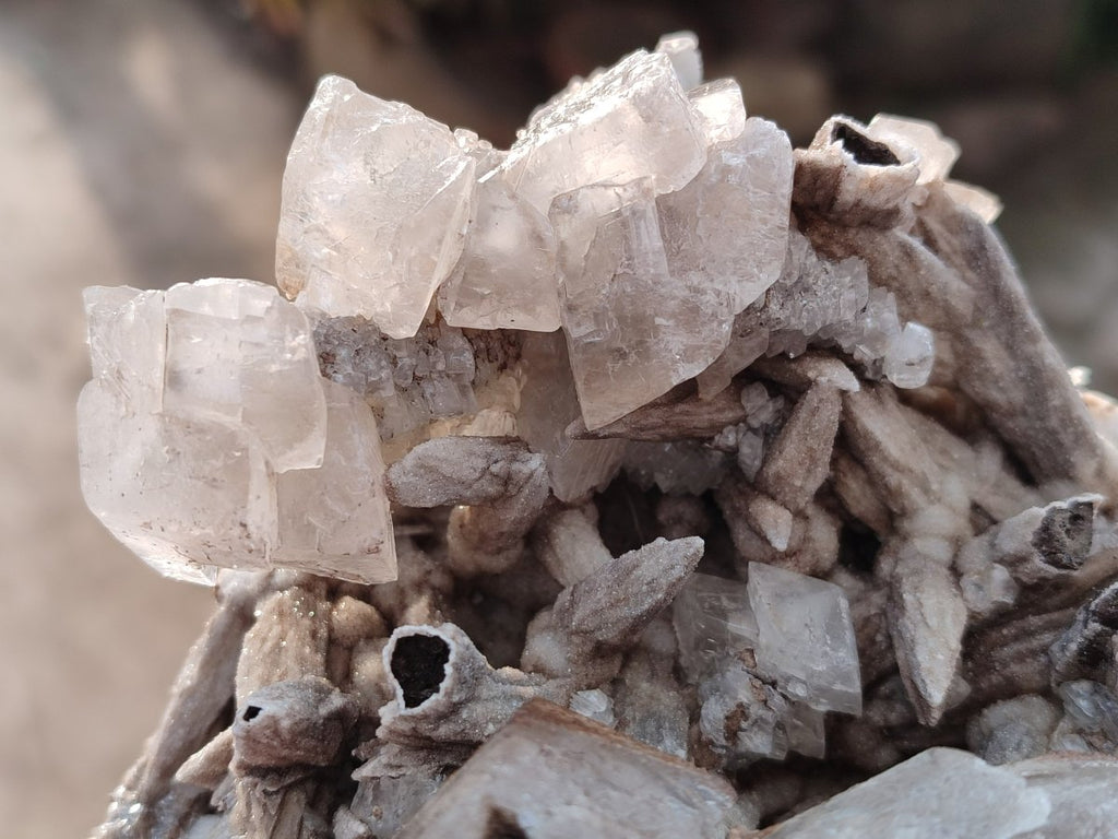 Natural Rhomboherdral and Spearhead Calcite Cluster Specimens x 2 From Albert's Mountain, Lesotho - Toprock Gemstones and Minerals 