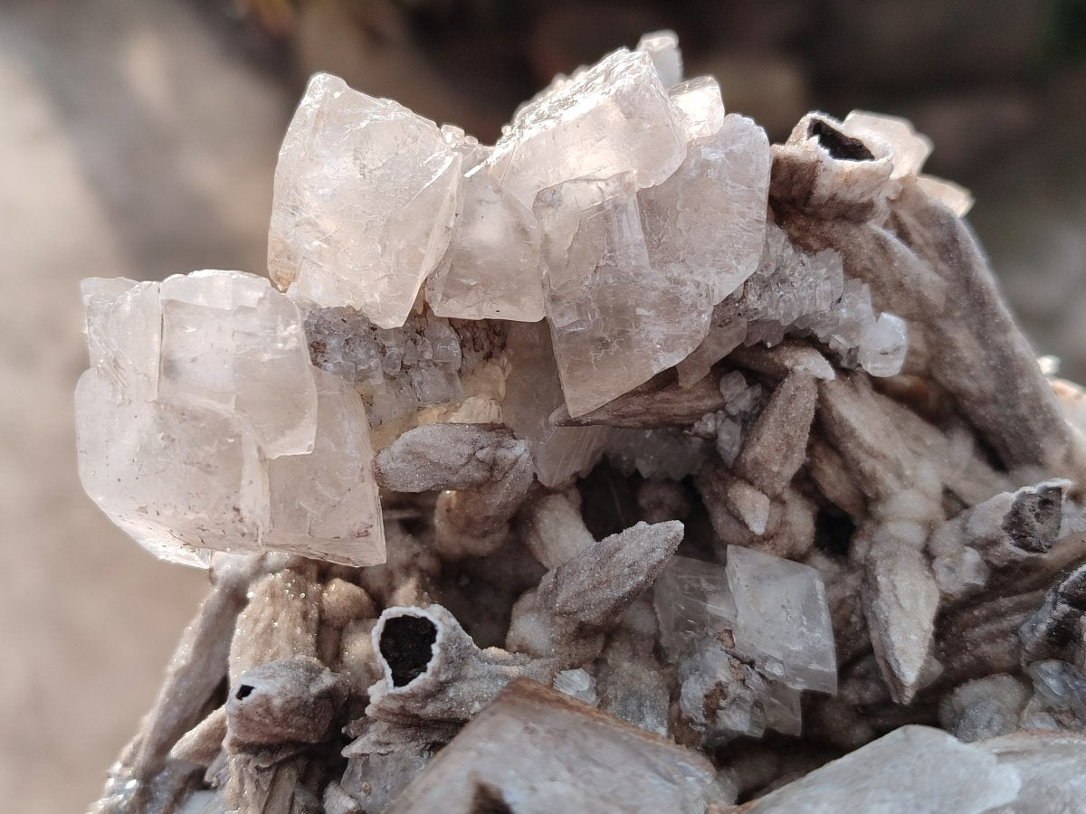 Natural Rhomboherdral and Spearhead Calcite Cluster Specimens x 2 From Albert's Mountain, Lesotho - Toprock Gemstones and Minerals 