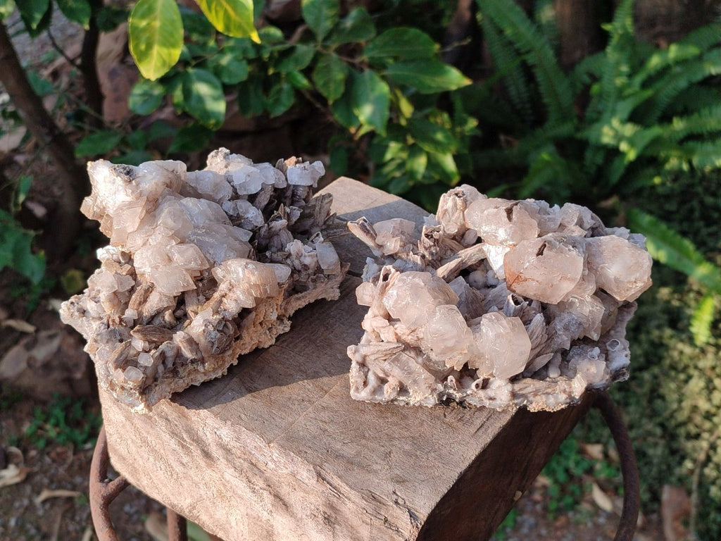 Natural Rhomboherdral and Spearhead Calcite Cluster Specimens x 2 From Albert's Mountain, Lesotho - Toprock Gemstones and Minerals 