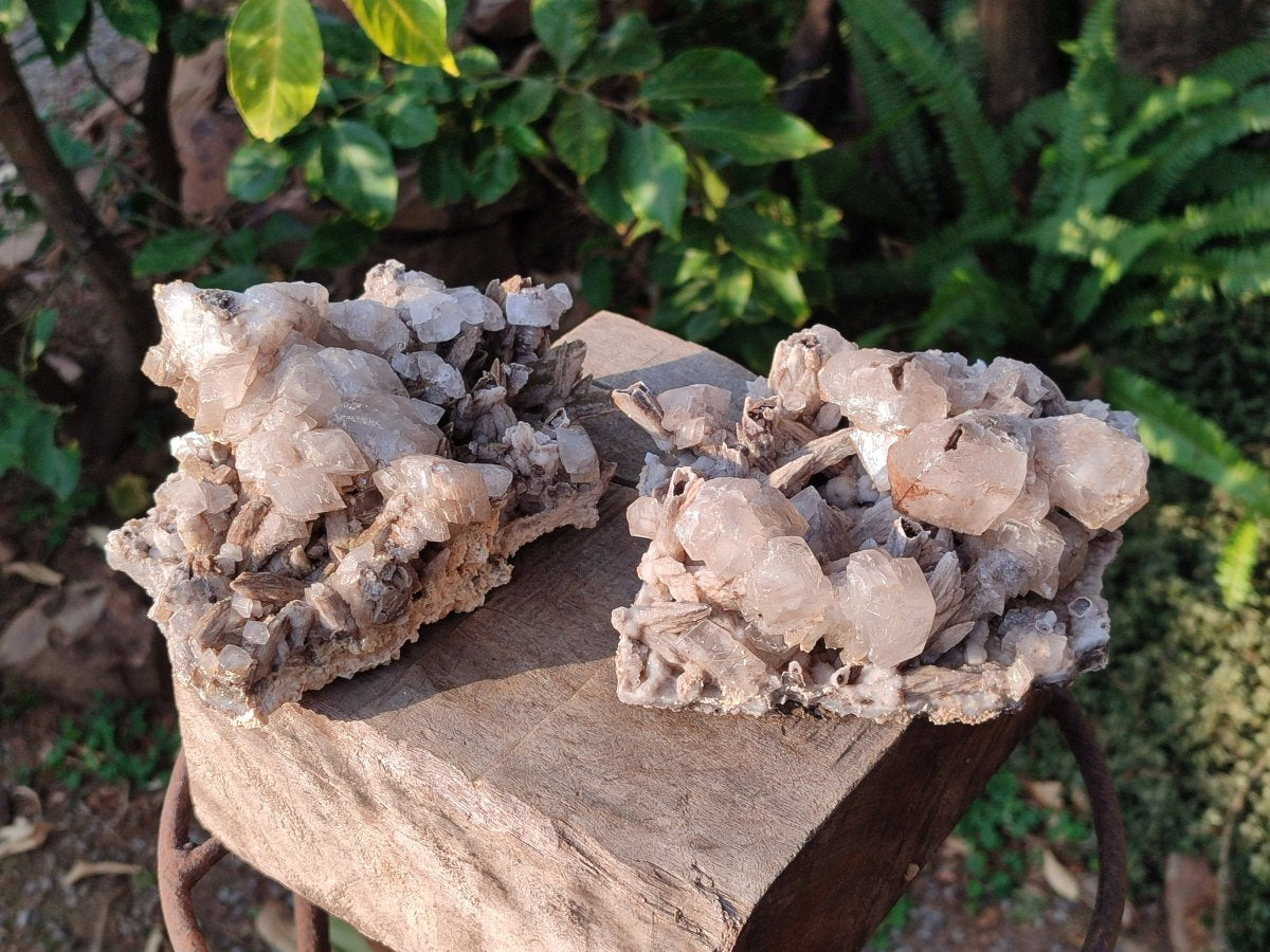 Natural Rhomboherdral and Spearhead Calcite Cluster Specimens x 2 From Albert's Mountain, Lesotho - Toprock Gemstones and Minerals 