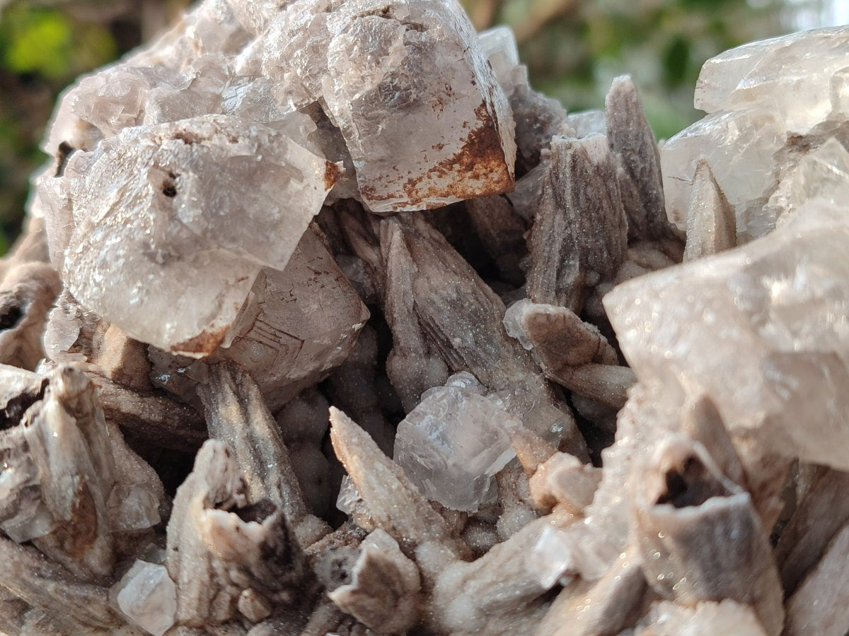Natural Rhomboherdral and Spearhead Calcite Cluster Specimens x 2 From Albert's Mountain, Lesotho - Toprock Gemstones and Minerals 