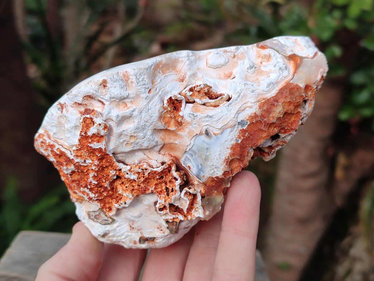Polished Banded Agate with Crystalline Geodes x 3 From Maintirano, Madagascar - Toprock Gemstones and Minerals 