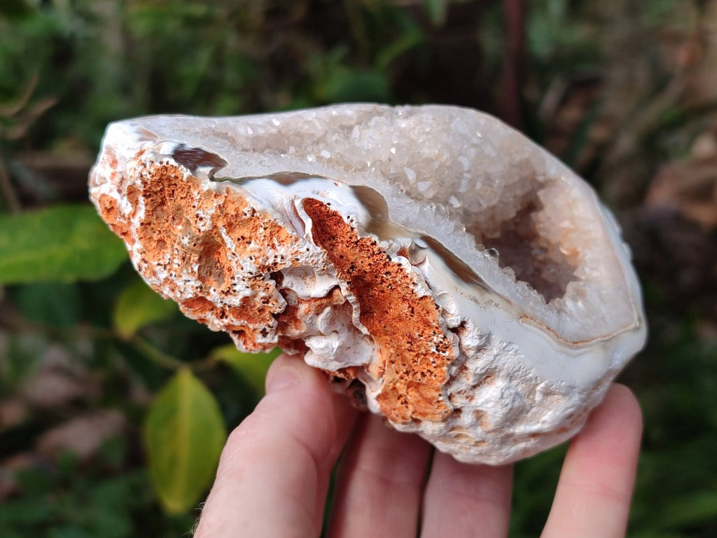 Polished Banded Agate with Crystalline Geodes x 3 From Maintirano, Madagascar - Toprock Gemstones and Minerals 