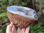 Polished Banded Agate with Crystalline Geodes x 3 From Maintirano, Madagascar - Toprock Gemstones and Minerals 