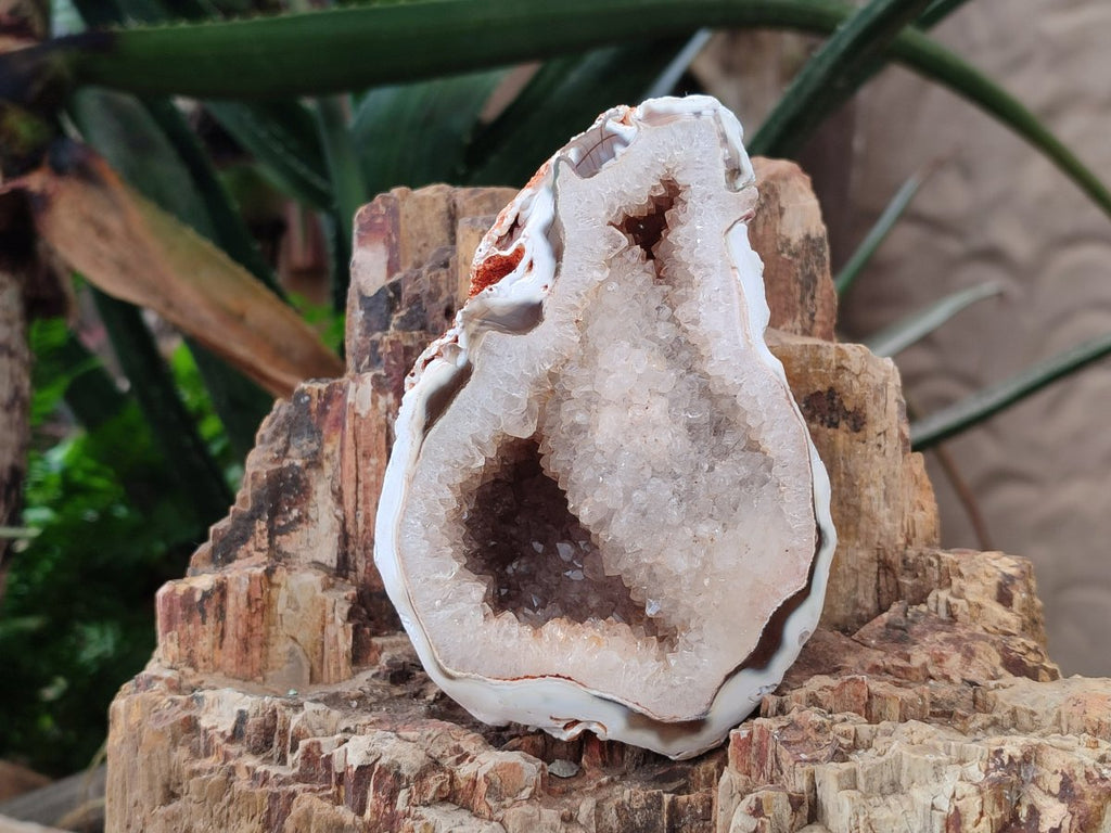 Polished Banded Agate with Crystalline Geodes x 3 From Maintirano, Madagascar - Toprock Gemstones and Minerals 