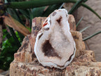 Polished Banded Agate with Crystalline Geodes x 3 From Maintirano, Madagascar - Toprock Gemstones and Minerals 