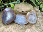 Polished Banded Agate Slices with Natural Edging x 12 From Madagascar - Toprock Gemstones and Minerals 