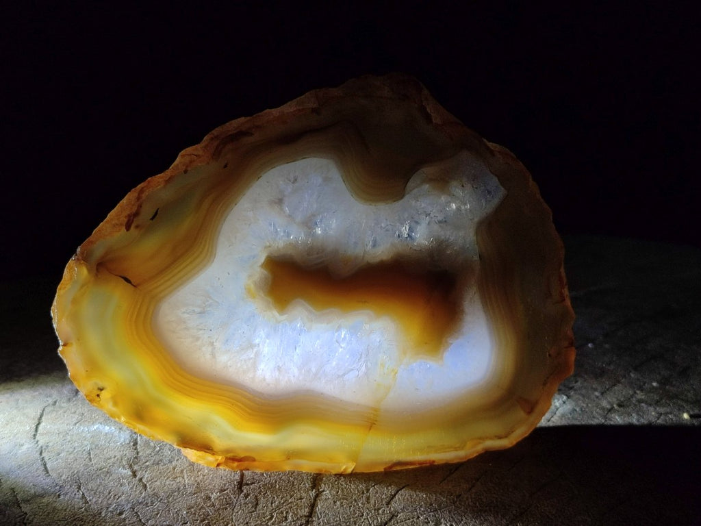 Polished Banded Agate Slices with Natural Edging x 12 From Madagascar - Toprock Gemstones and Minerals 