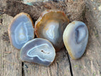 Polished Banded Agate Slices with Natural Edging x 12 From Madagascar - Toprock Gemstones and Minerals 