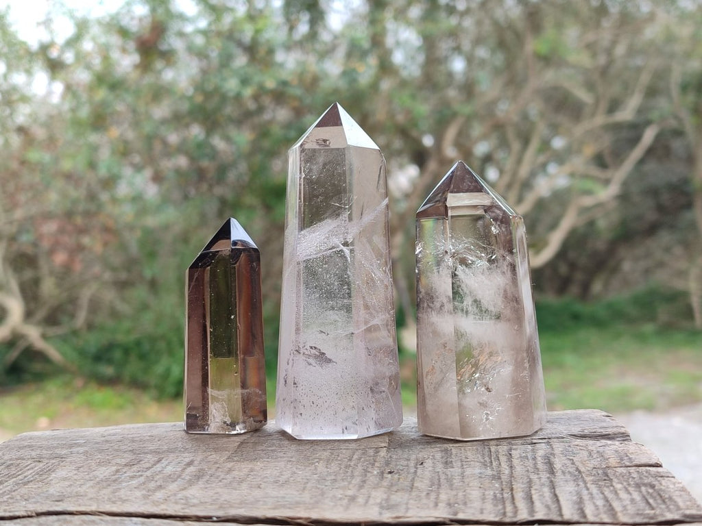 Polished Smokey Quartz Crystals x 12 From Madagascar - Toprock Gemstones and Minerals 
