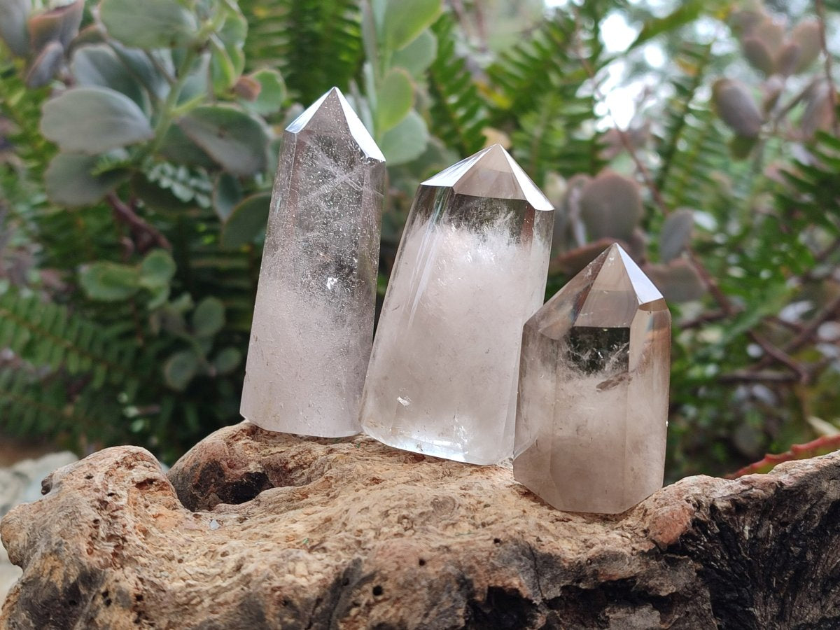 Polished Smokey Quartz Crystals x 12 From Madagascar - Toprock Gemstones and Minerals 