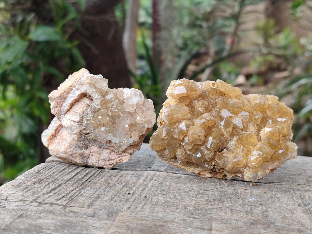 Natural Golden Limonite Quartz Clusters x 12 From Solwezi, Zambia - Toprock Gemstones and Minerals 