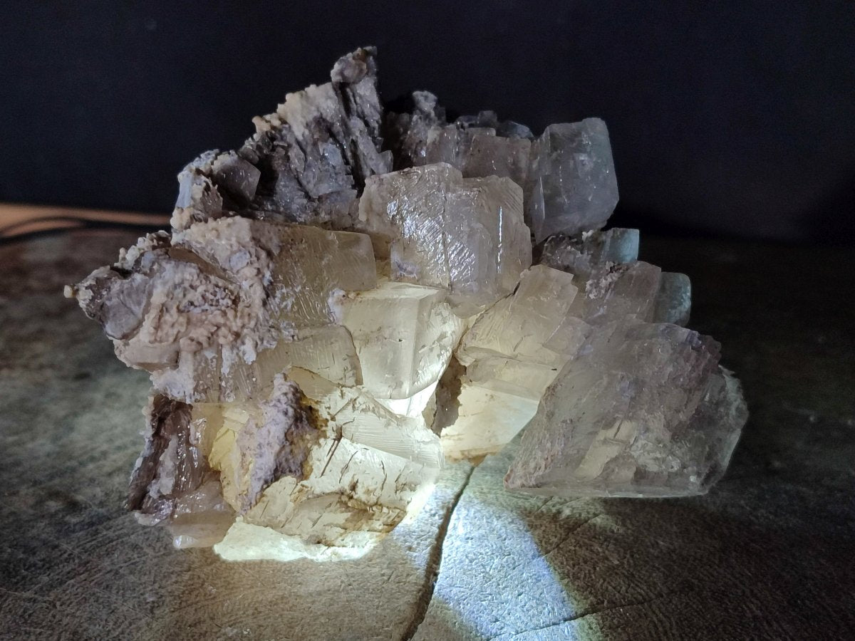 Natural Stacked Rhombohedral Calcite Specimens x 2 From Albert's Mountain, Lesotho - Toprock Gemstones and Minerals 