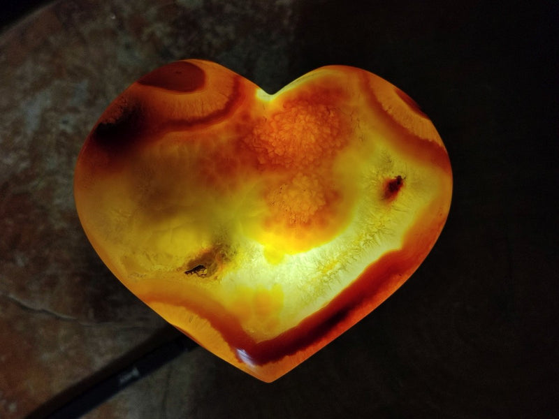 Polished Lemur Island Carnelian Agate Crystalline Hearts x 3 From Nosy Varika, Madagascar - Toprock Gemstones and Minerals 