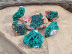 Natural Dioptase on Dolomite Specimens x 6 From Likasi, Congo - Toprock Gemstones and Minerals 