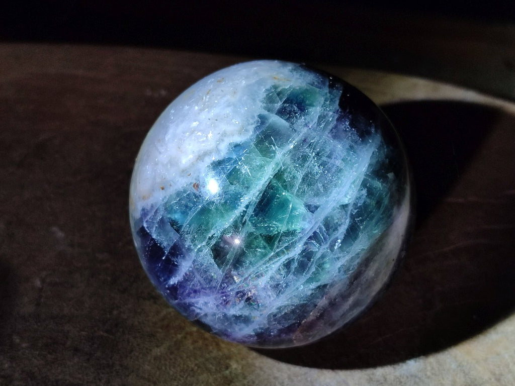 Polished Watermelon Fluorite Spheres x 3 From Uis, Namibia - Toprock Gemstones and Minerals 