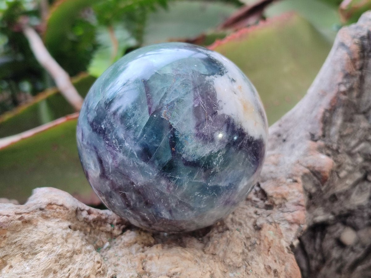 Polished Watermelon Fluorite Spheres x 3 From Uis, Namibia - Toprock Gemstones and Minerals 