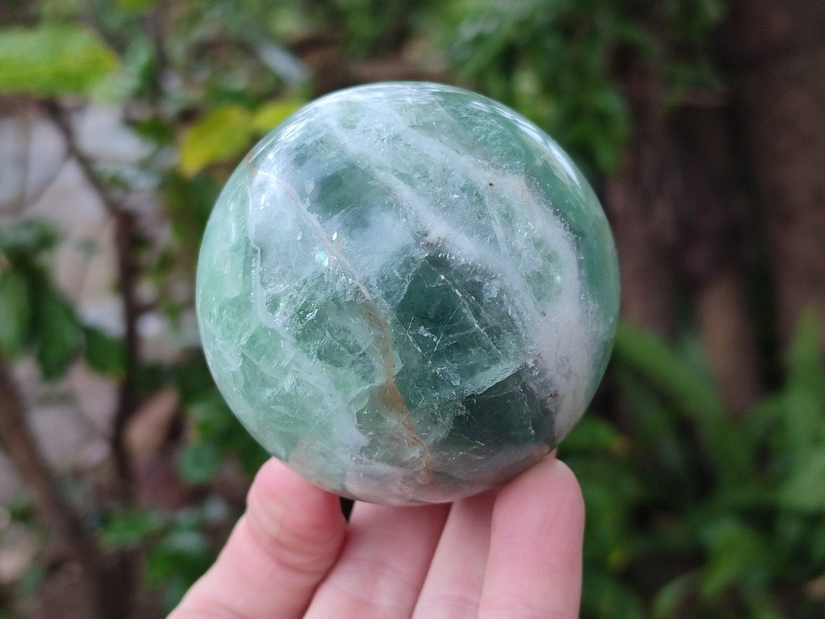 Polished Watermelon Fluorite Spheres x 3 From Uis, Namibia - Toprock Gemstones and Minerals 