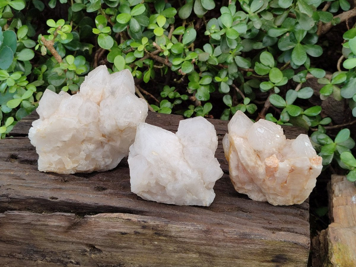 Natural Cascading "Anananas" Candle Quartz Clusters x 3 From Antsirabe, Madagascar - Toprock Gemstones and Minerals 