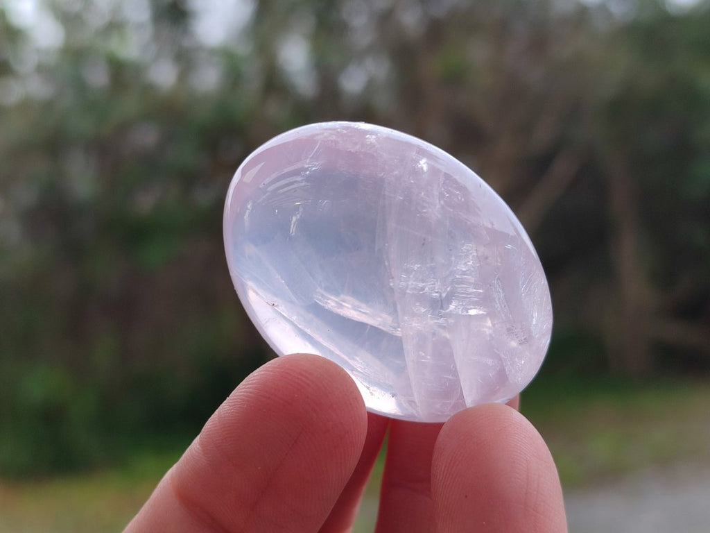 Polished Gemmy Rose Quartz Palm Stones x 35 From Madagascar - Toprock Gemstones and Minerals 