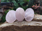Polished Gemmy Rose Quartz Palm Stones x 35 From Madagascar - Toprock Gemstones and Minerals 