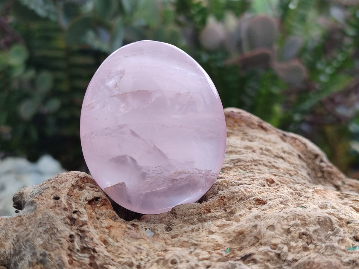Polished Gemmy Rose Quartz Palm Stones x 35 From Madagascar - Toprock Gemstones and Minerals 