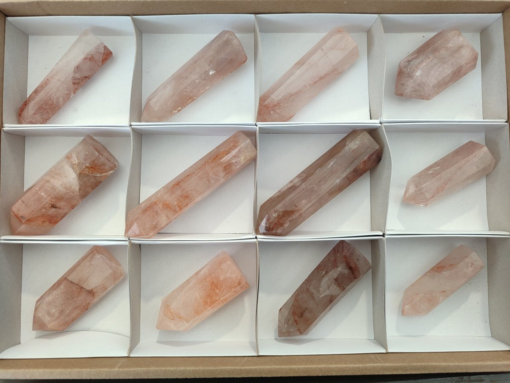 Polished Red Hematoid Quartz Crystals x 12 From Ambatondrazaka, Madagascar - Toprock Gemstones and Minerals 