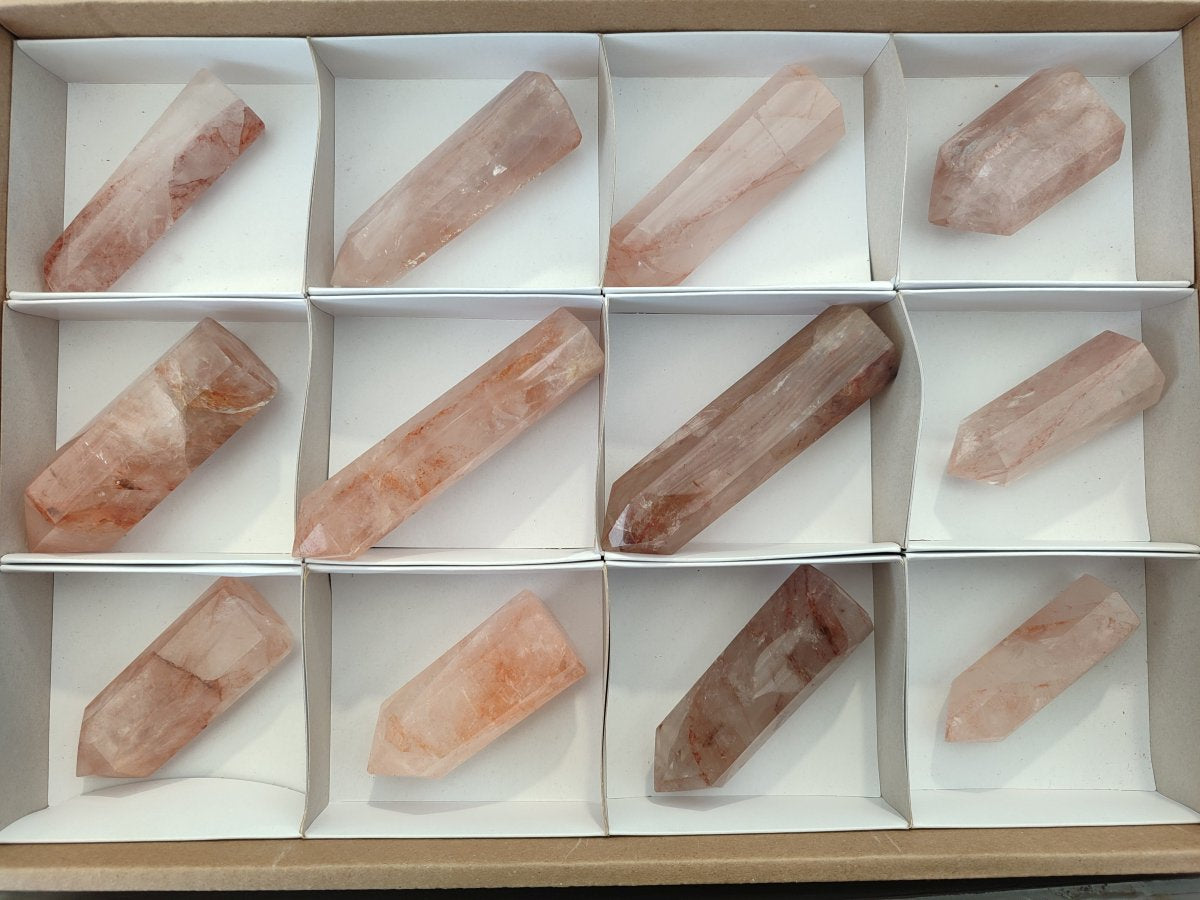 Polished Red Hematoid Quartz Crystals x 12 From Ambatondrazaka, Madagascar - Toprock Gemstones and Minerals 