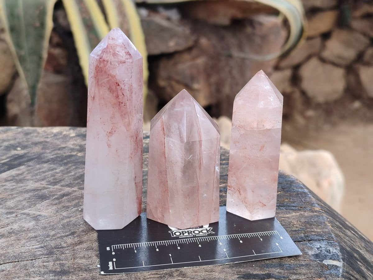 Polished Red Hematoid Quartz Crystals x 12 From Ambatondrazaka, Madagascar - Toprock Gemstones and Minerals 