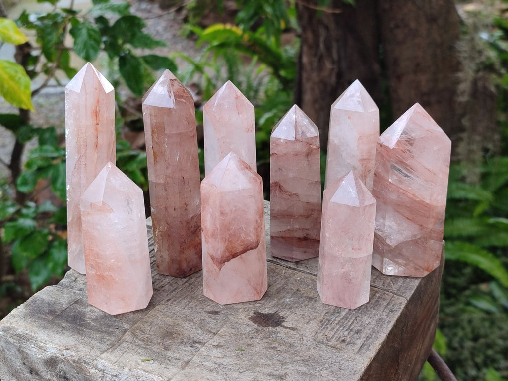 Polished Red Hematoid Quartz Crystals x 12 From Ambatondrazaka, Madagascar - Toprock Gemstones and Minerals 