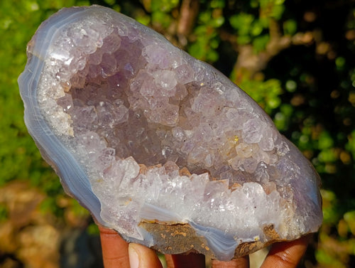 Polished Agate Amethyst Geodes x 3 From Maintirano, Madagascar - Toprock Gemstones and Minerals 