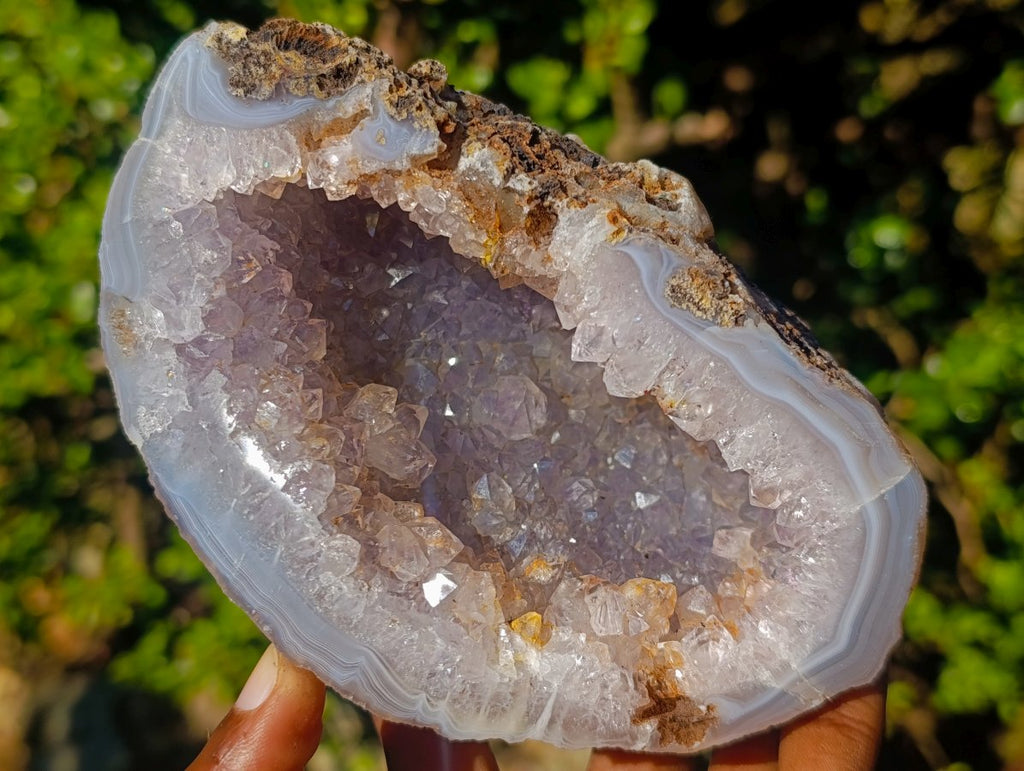 Polished Agate Amethyst Geodes x 3 From Maintirano, Madagascar - Toprock Gemstones and Minerals 